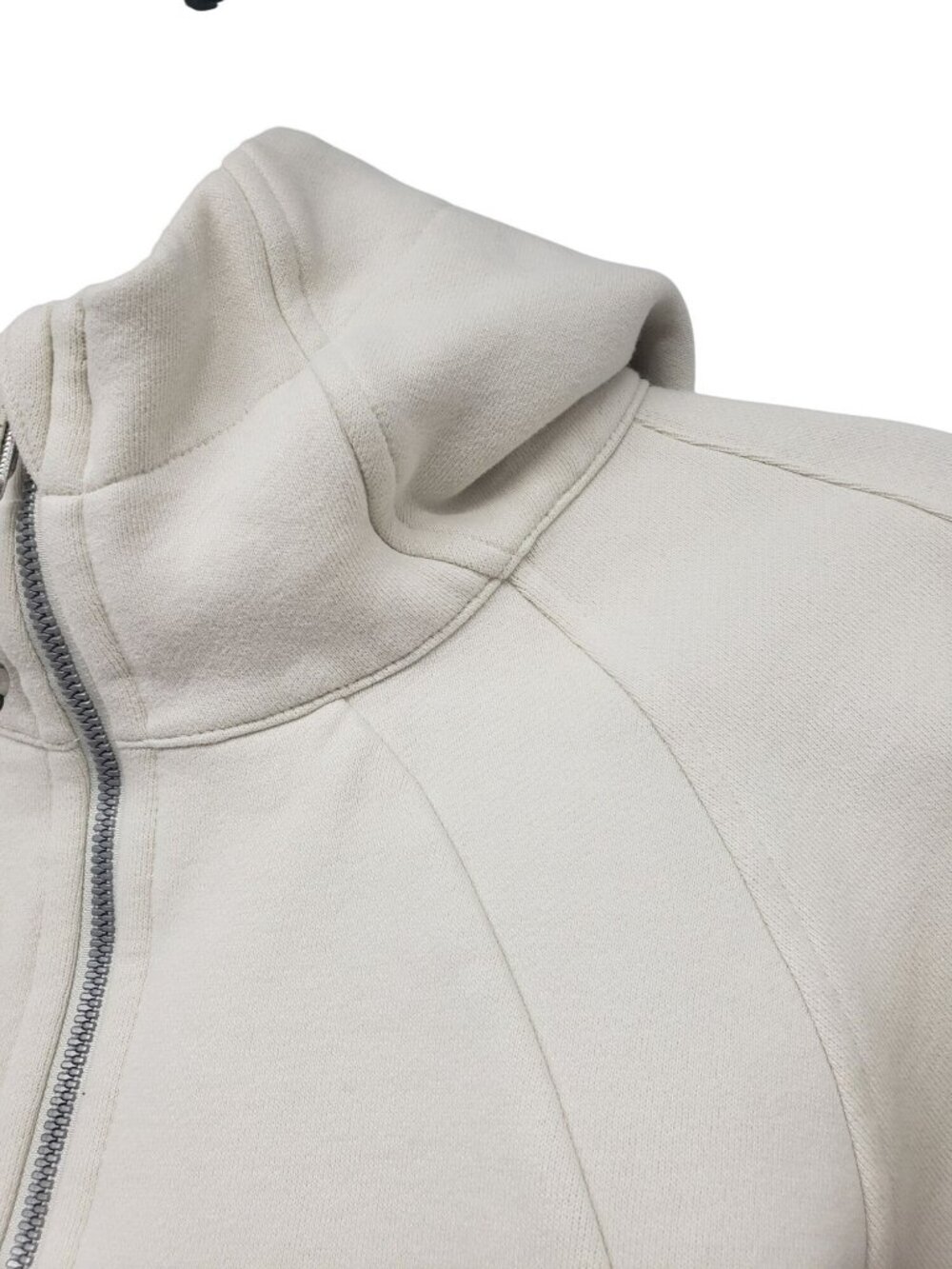 Lululemon Scuba Full-Zip Cropped Hoodie Bone Cream Minimal Neutral - Picture 8 of 16